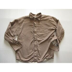Grit Iron Jacket Mens XL Brown Fleece Lined Flannel Workwear Button Front Shirt